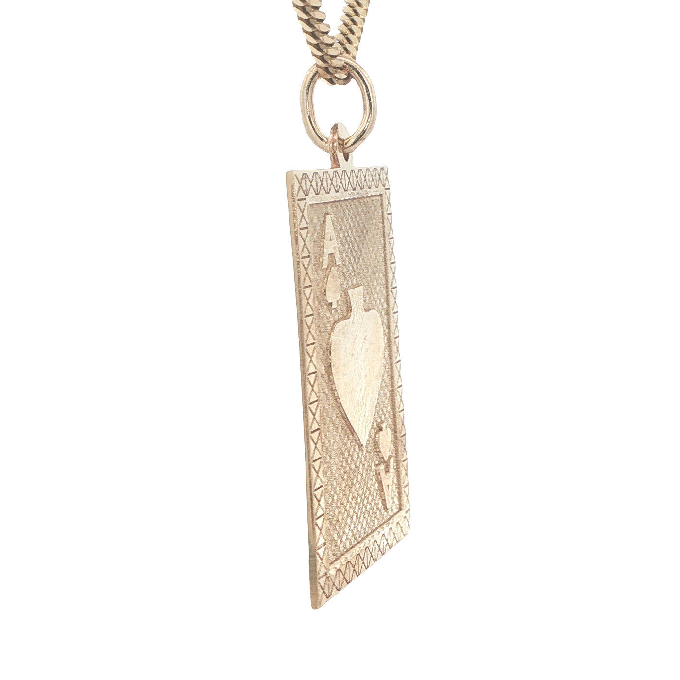 14 KARAT CHARM WEIGHT: 20.0 : ACE OF SPADES CARD