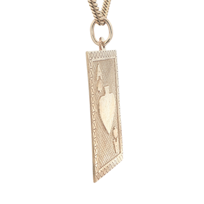 14 KARAT CHARM WEIGHT: 20.0 : ACE OF SPADES CARD