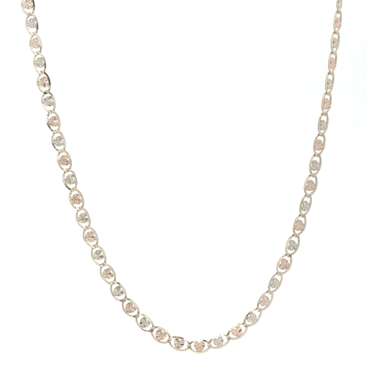 14 KARAT CHAIN HEART STARBURST TRI COLOR