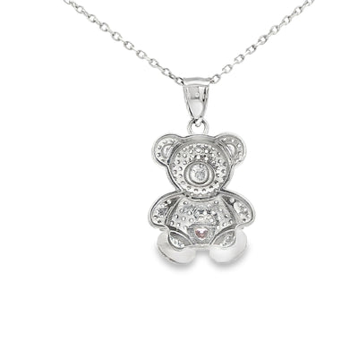 14KP W 4.3G TEDDY BEAR CZ TEDDY BEAR PINK HEART