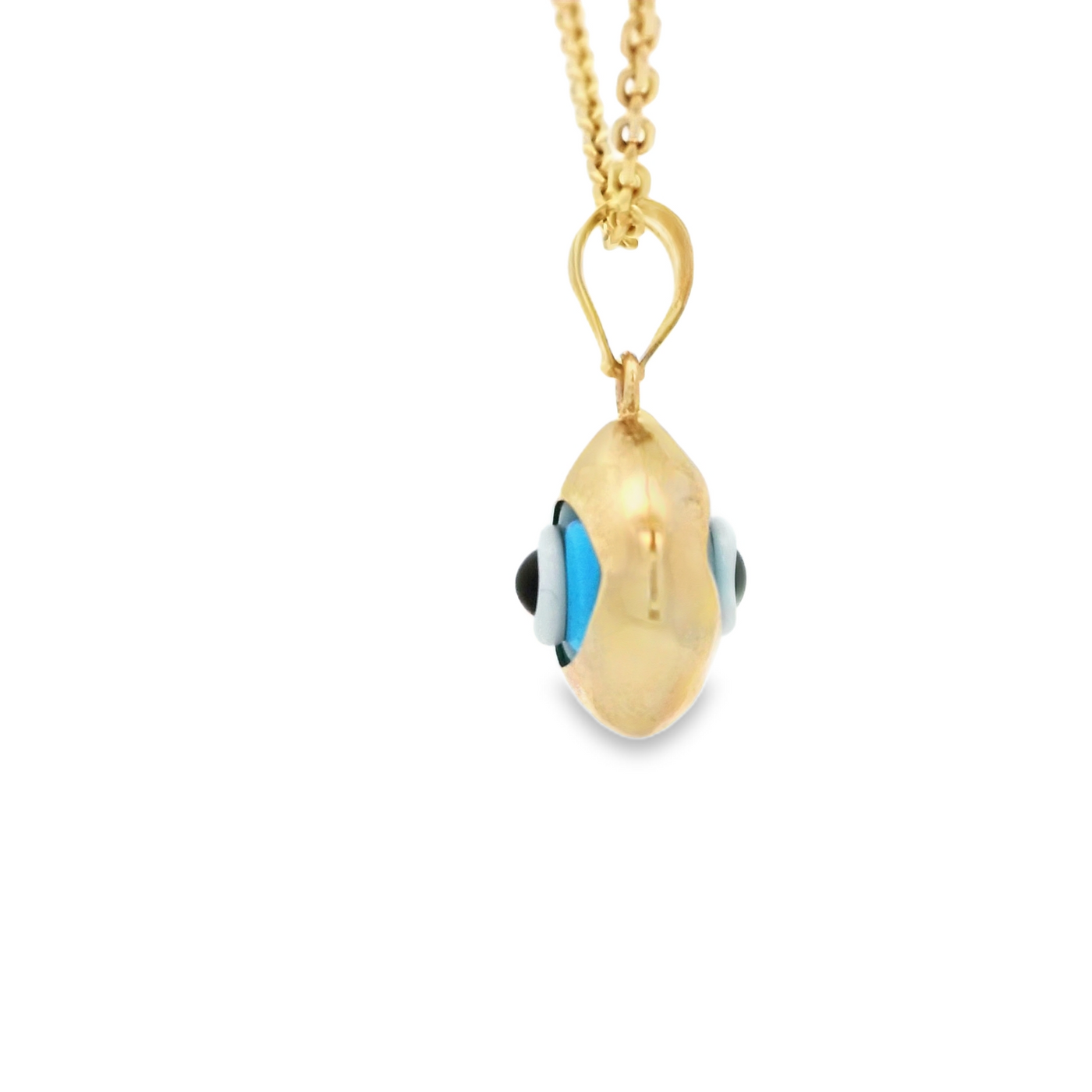 PENDANT 14K PENDANT EVIL EYE POLISHED OJO SANTA LUCIA
