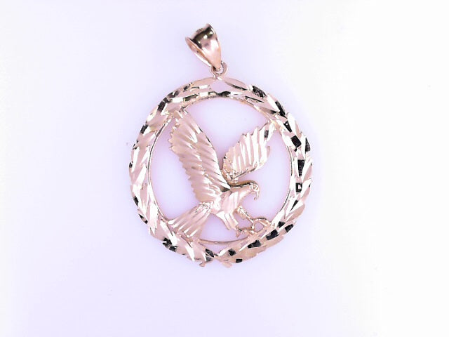 PENDANT 14KP 5.9G EAGLE DC LEAF PATTERN BORDER