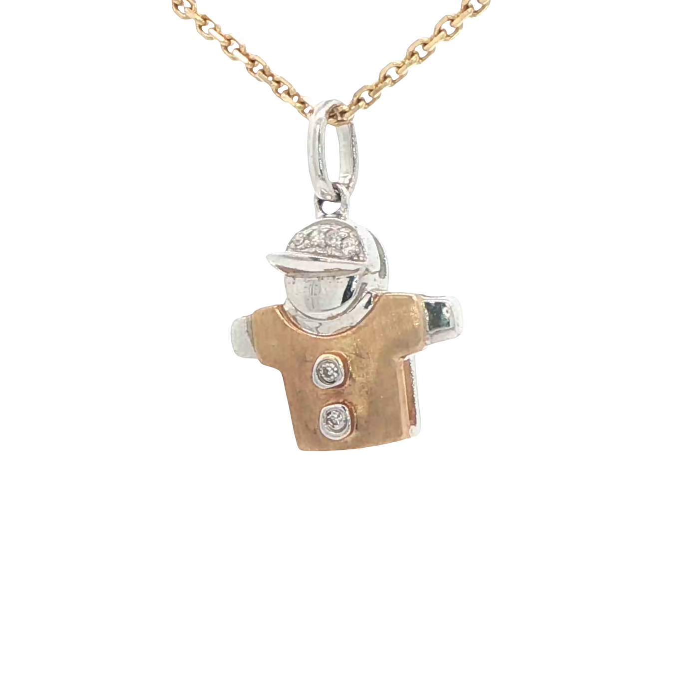 PENDANT 14KP CzBoy Y/W FANCY 2TONE