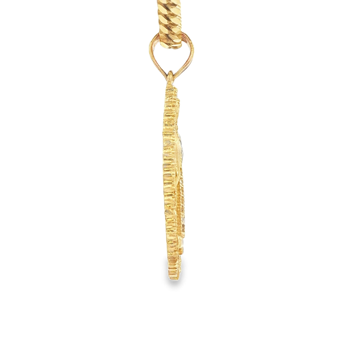 14KP 4.0G GUADALUPE CZ TEXTURED CAPILLA