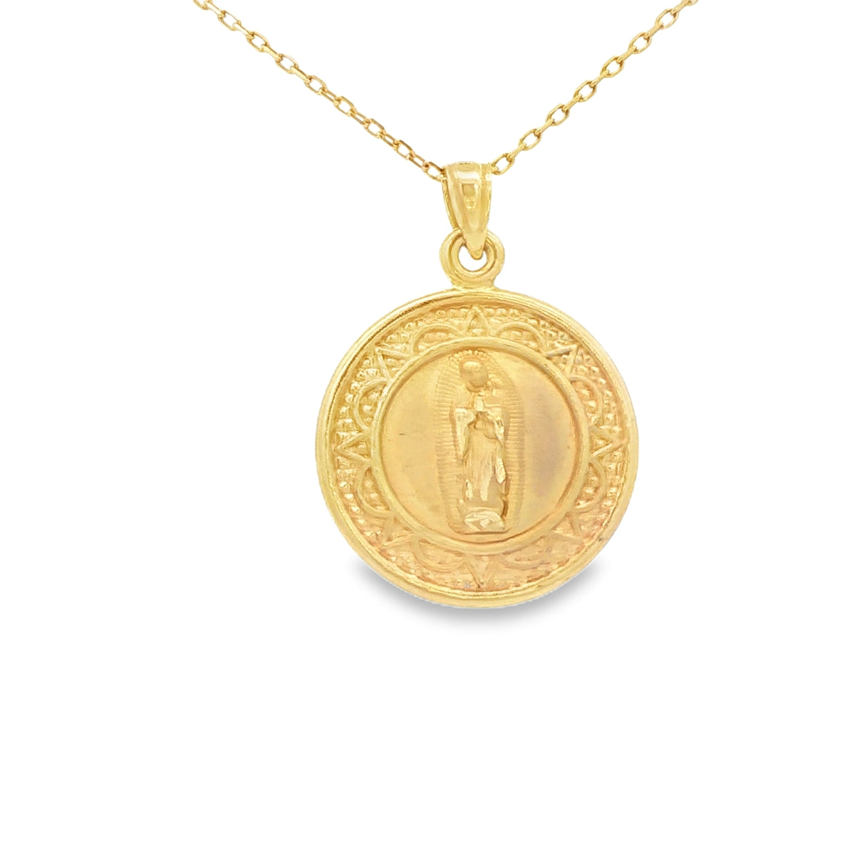 PENDANT 14K 2.0G DOUBLE SIDED JESUS FACE GUADALUPE