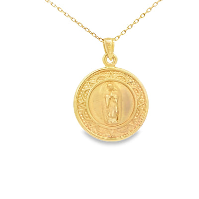 PENDANT 14K 2.0G DOUBLE SIDED JESUS FACE GUADALUPE