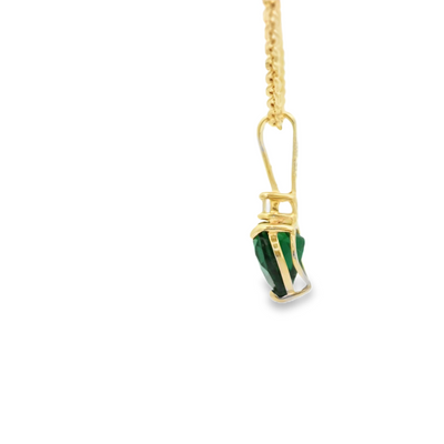 10 KARAT CHARM CZ GREEN HEART SPADE
