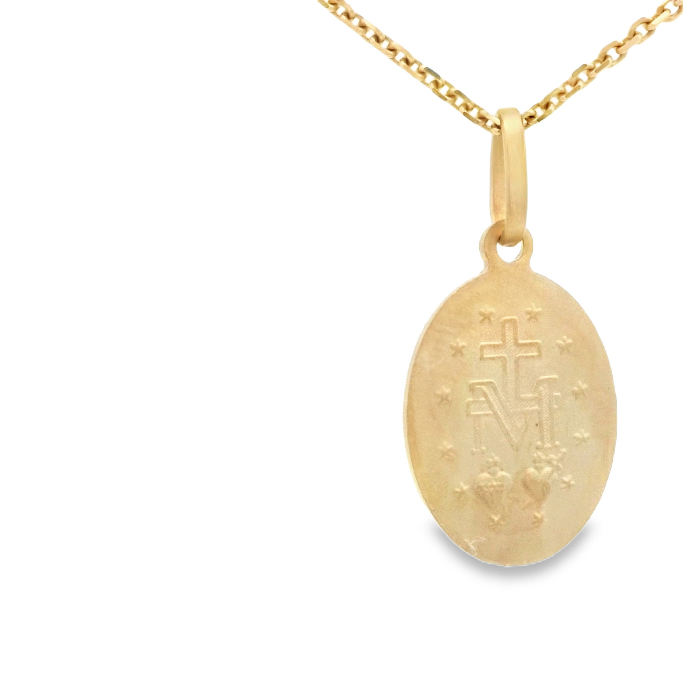 14K PENDANT  MILAGROSA VIRGEN MARY OVAL 1.7G