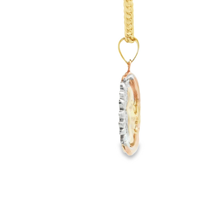 PENDANT 14K 3Tone SUN MOON