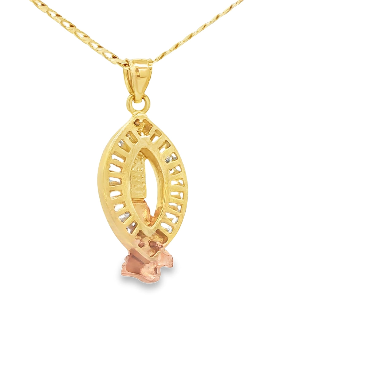 PENDANT 14K 3.6G PRAYER HANDS 3TONE