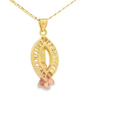 PENDANT 14K 3.6G PRAYER HANDS 3TONE