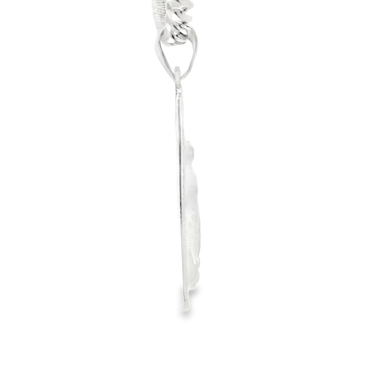 STERLING SILVER CHARM  GUADALUPE  RECTANGLE PLAQUE