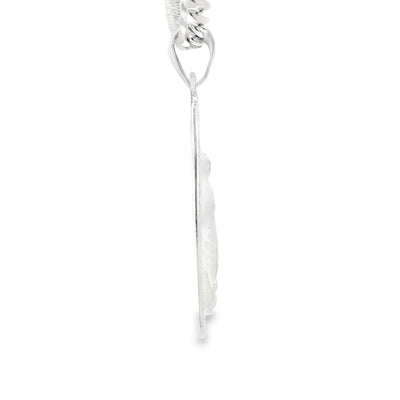 STERLING SILVER CHARM  GUADALUPE  RECTANGLE PLAQUE