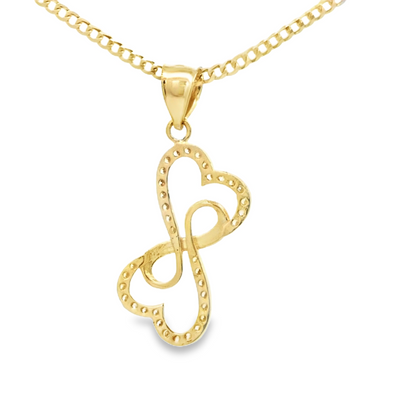14K INFINITY CZ INFINITY HEART PENDANT