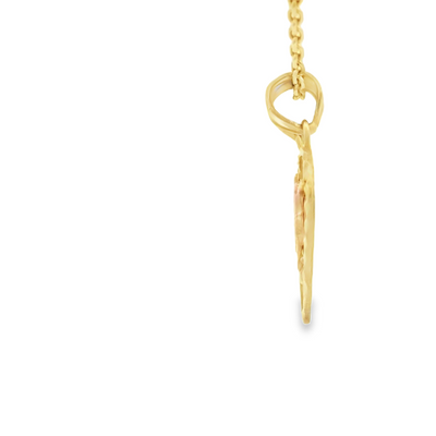 PENDANT 14K SPLIT MILAGROSA Y JESUS HEART