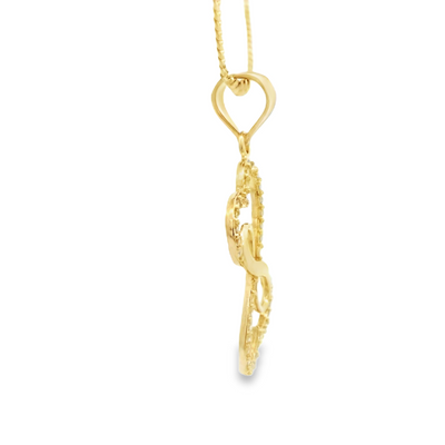 14K INFINITY CZ INFINITY HEART PENDANT