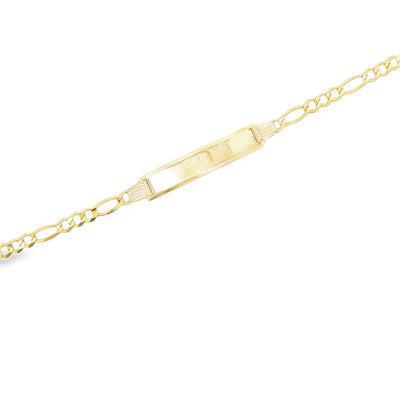 14 KARAT FIGARO BRACELET LENGTH 6 WEIGHT: 3.8G : 3