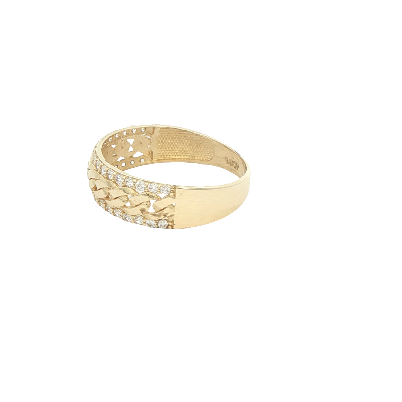 14 KARAT RING SIZE 7.5 WEIGHT: 2.0G : 5.8MM CZ CHA