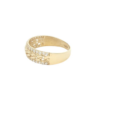 14 KARAT RING SIZE 7.5 WEIGHT: 2.0G : 5.8MM CZ CHA