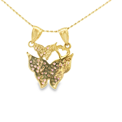 PENDANT 14KP 2.0G BUTTERFLY CZ RED BREAKAWAY 2