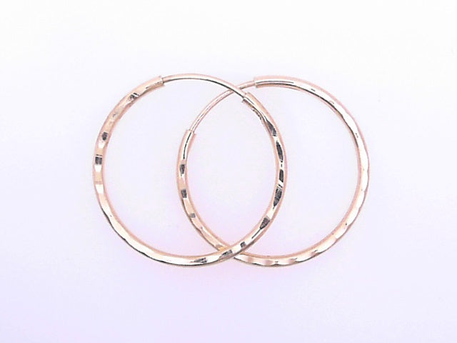 EARRINGS 14 KARAT DIAMOND CUT SMALL HOOP EARRINGS