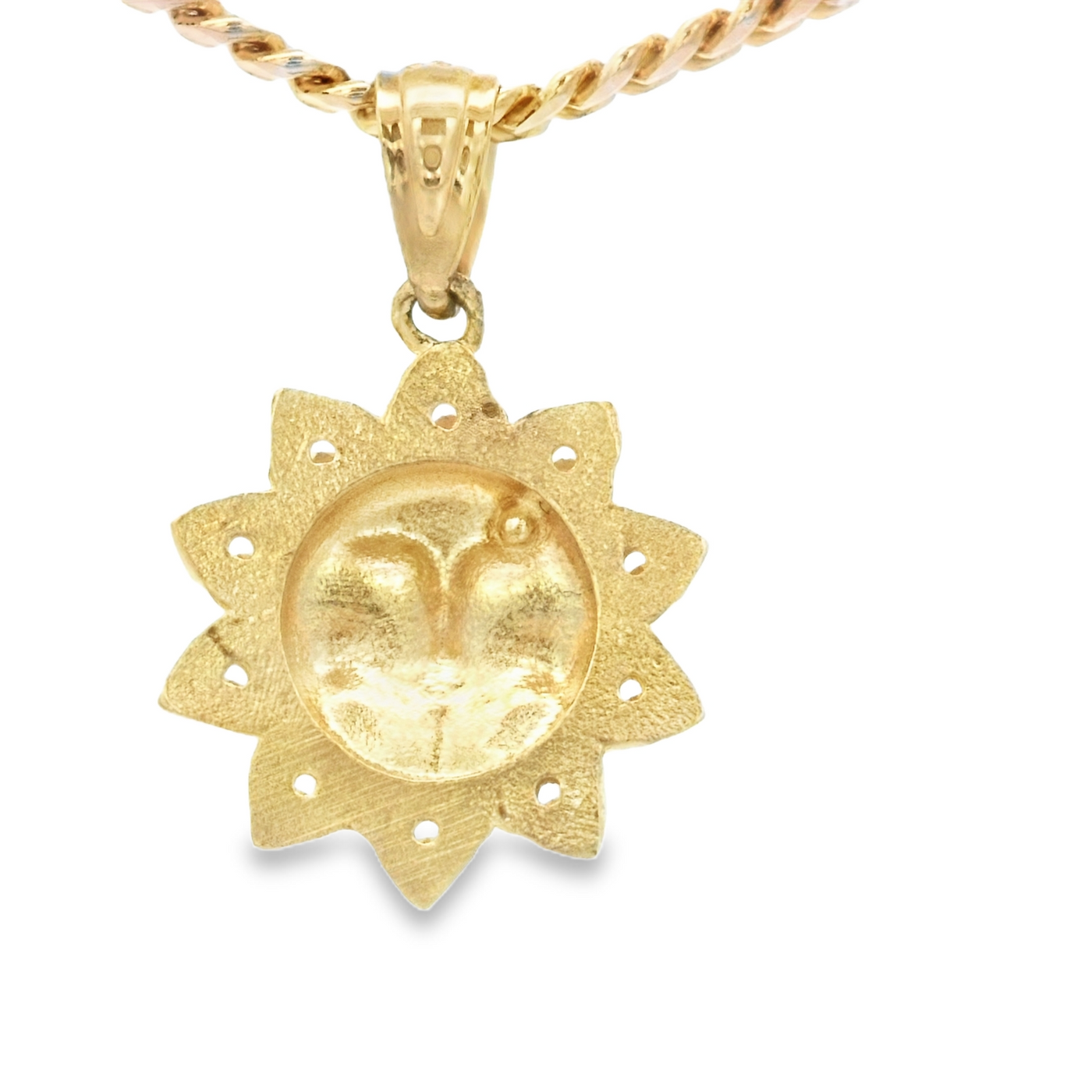 14K PENDANT  1.4G SUN CZ HAPPY SUN