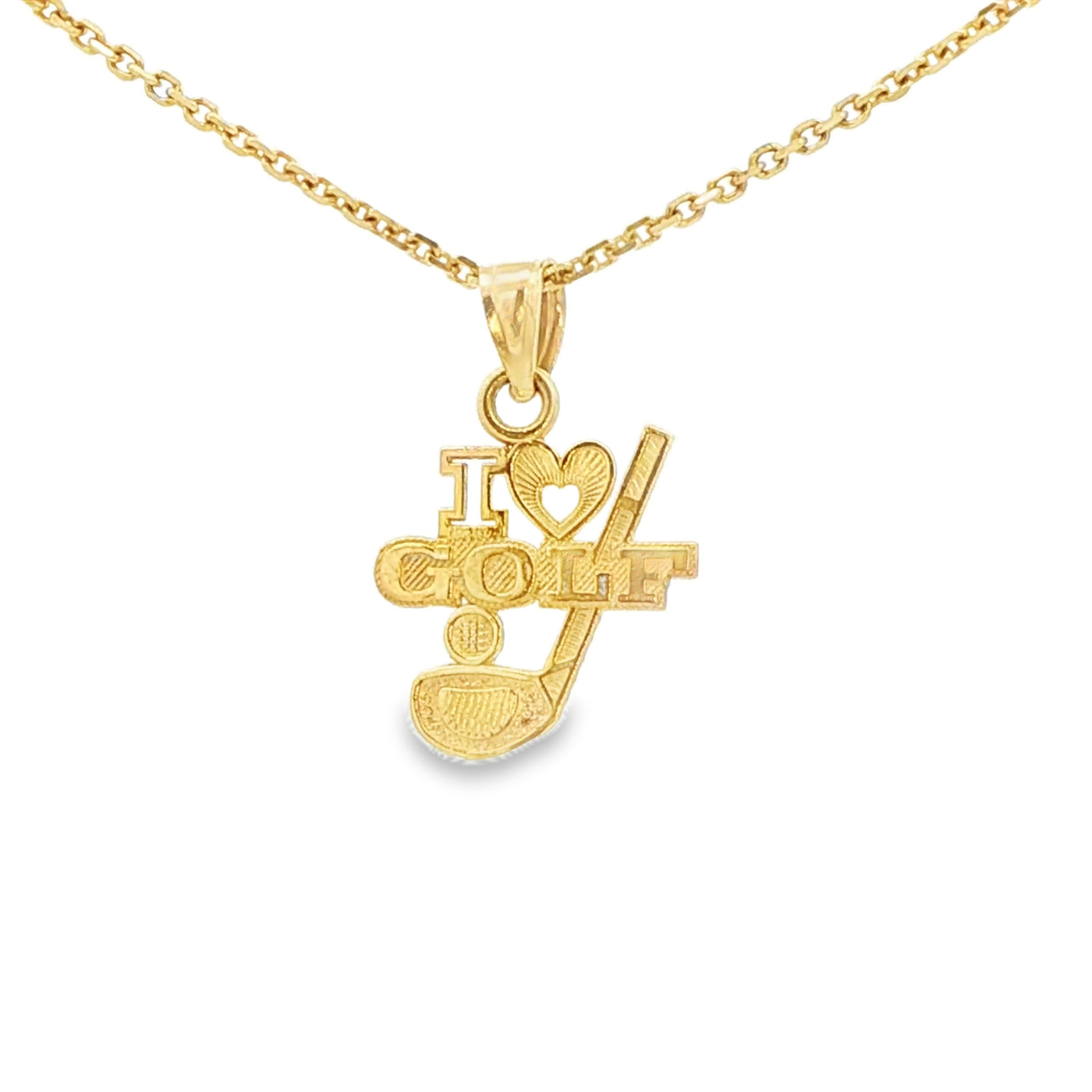 PENDANT 14K "I LOVE GOLF"