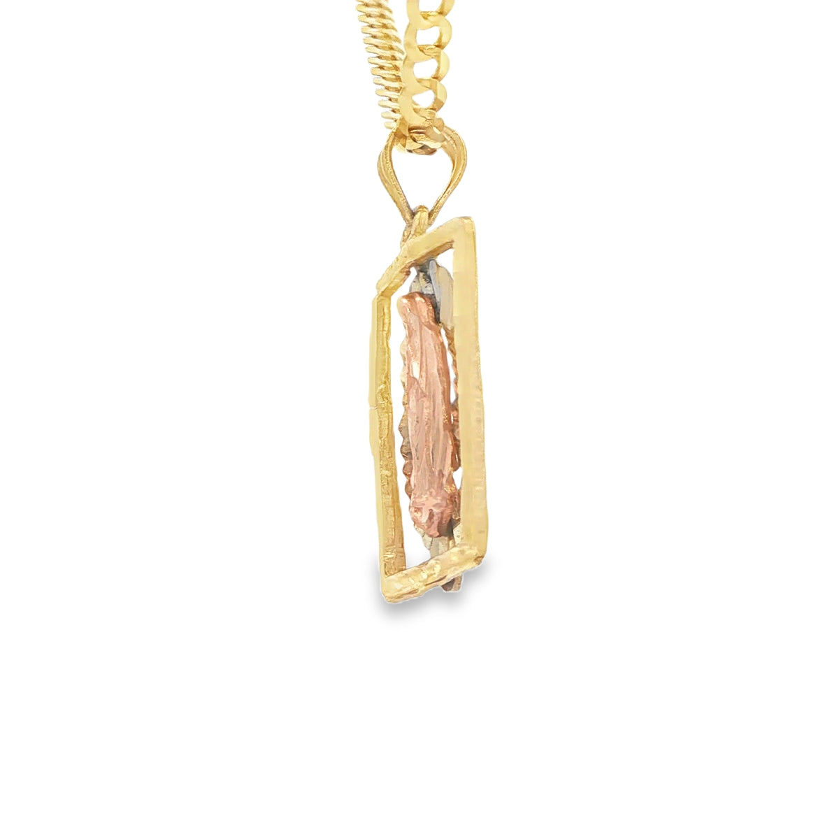 PENDANT 14K 2.7G GUADALUPE 3TONE RECTANGLE
