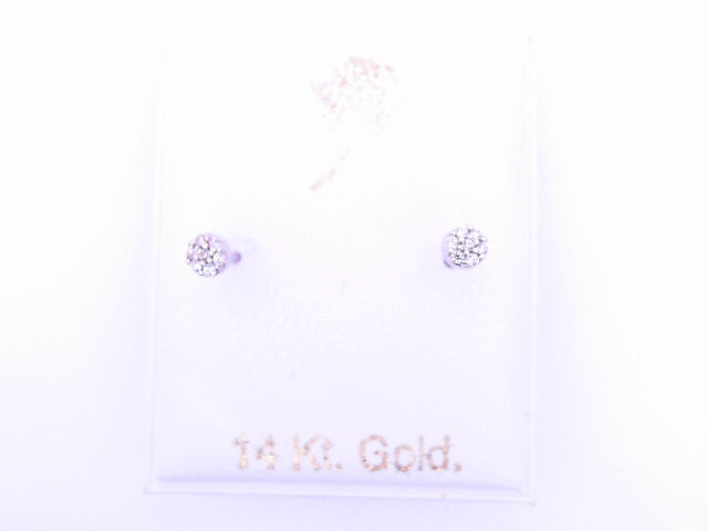 14 Karat Stud Earrings Weight: 0.1G : CZ FLAT ROUN
