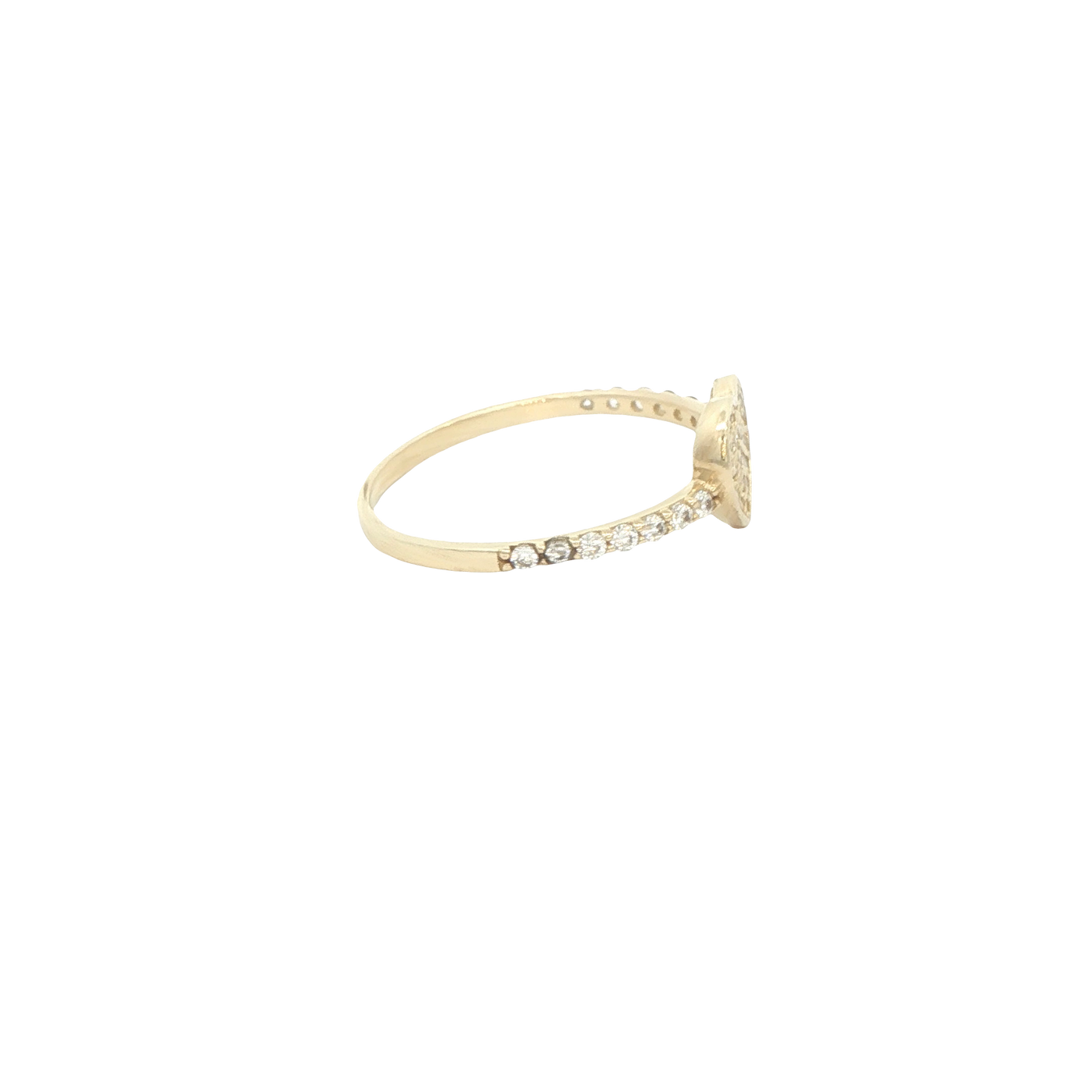 14 KARAT RING SIZE 8.25 WEIGHT: 1.4G : CZ HEART CL