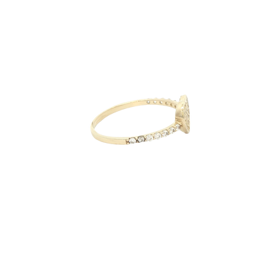 14 KARAT RING SIZE 8.25 WEIGHT: 1.4G : CZ HEART CL