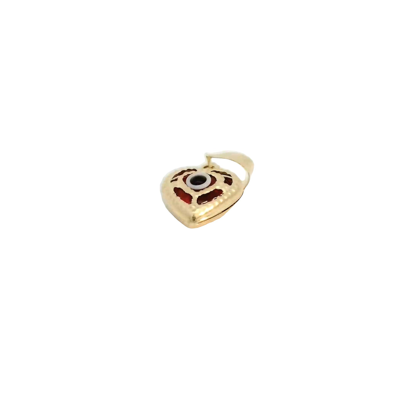 PENDANT 14K 0.6G EVIL EYE HEART RED MILIGRAIN