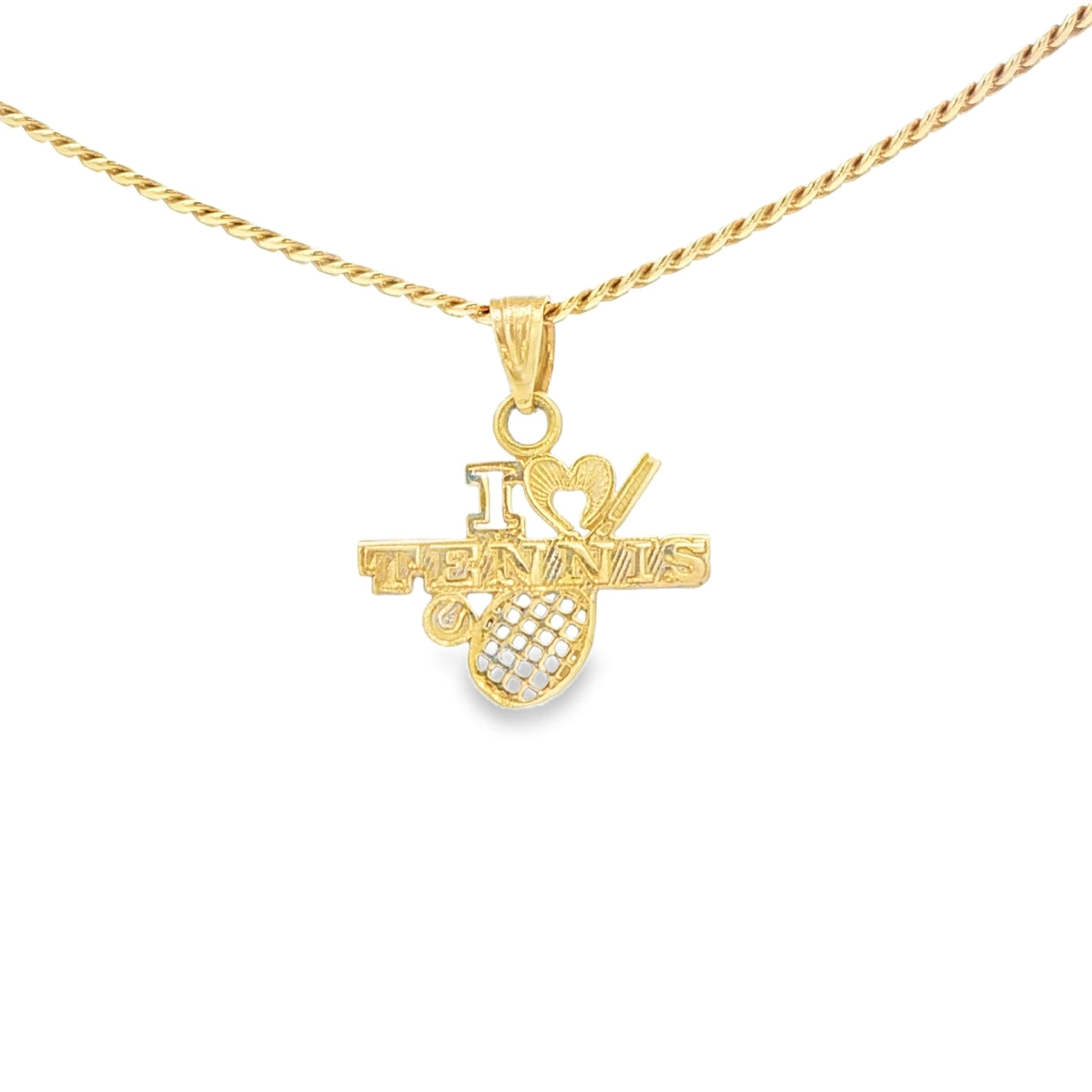 PENDANT 14KP PENDANT I LOVE TENNIS