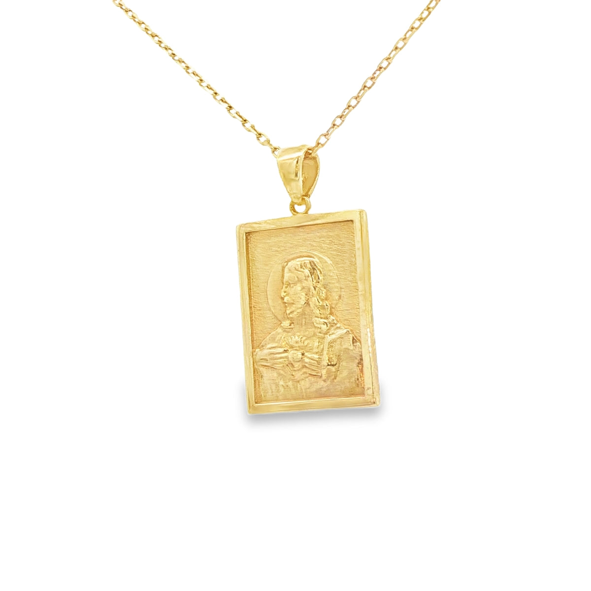PENDANT 14K 3.4G JESUS FACE JESUS FACE SQ PLAQUE