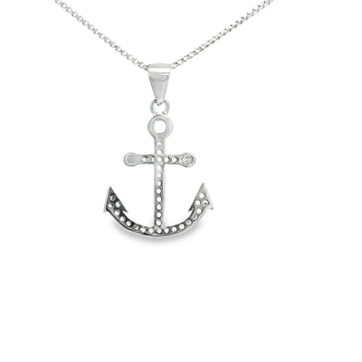 STERLING SILVER CHARM CZ ANCHOR