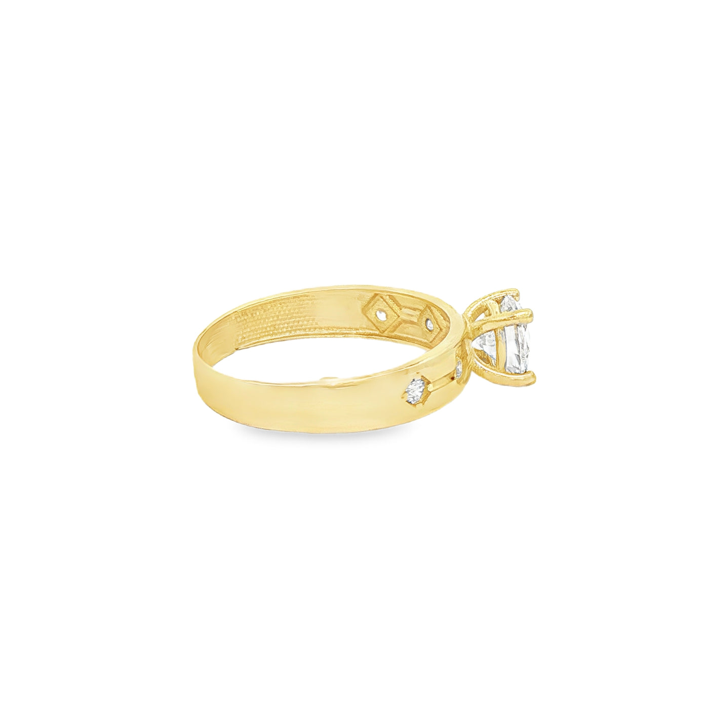 14 KARAT RING SIZE 7.25 WEIGHT: 2.0G : 4MM CZ SOLI