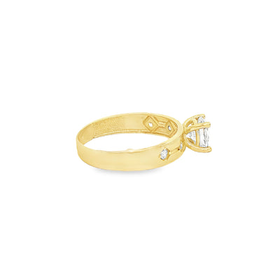 14 KARAT RING SIZE 7.25 WEIGHT: 2.0G : 4MM CZ SOLI