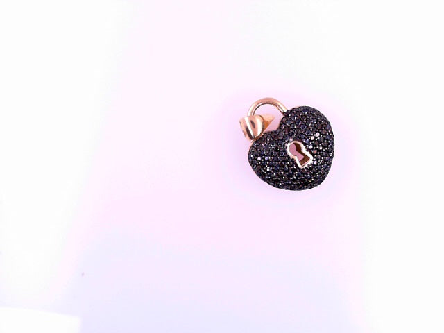 PENDANT 14KP 3.3G HEART CZ HEART BLACK CZS