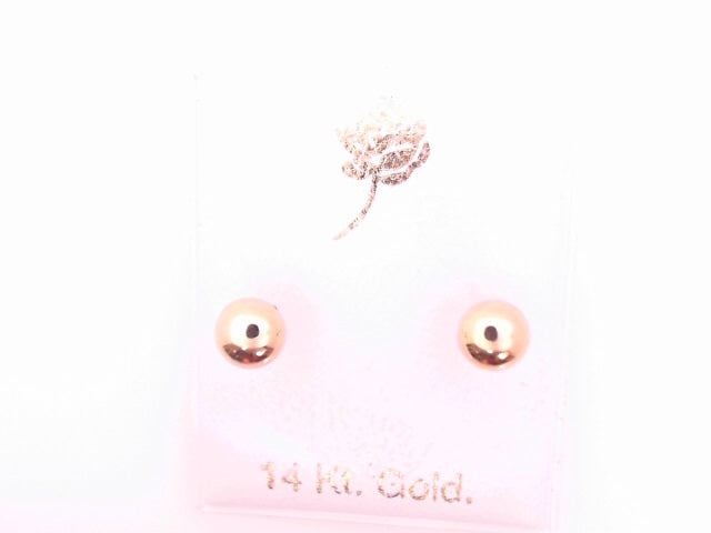 14 KARAT STUD EARRINGS WEIGHT: 0.4G : 4MM CZ PINK