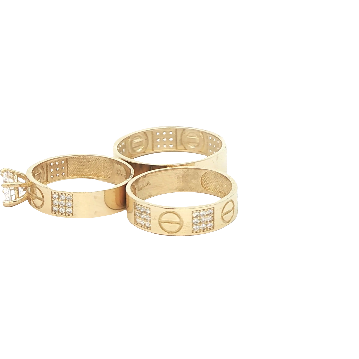 14 KARAT RING SIZE 10 WEIGHT: 2.8G : 5.2MM CZ SCRE