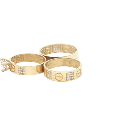 14 KARAT RING SIZE 10 WEIGHT: 2.8G : 5.2MM CZ SCRE
