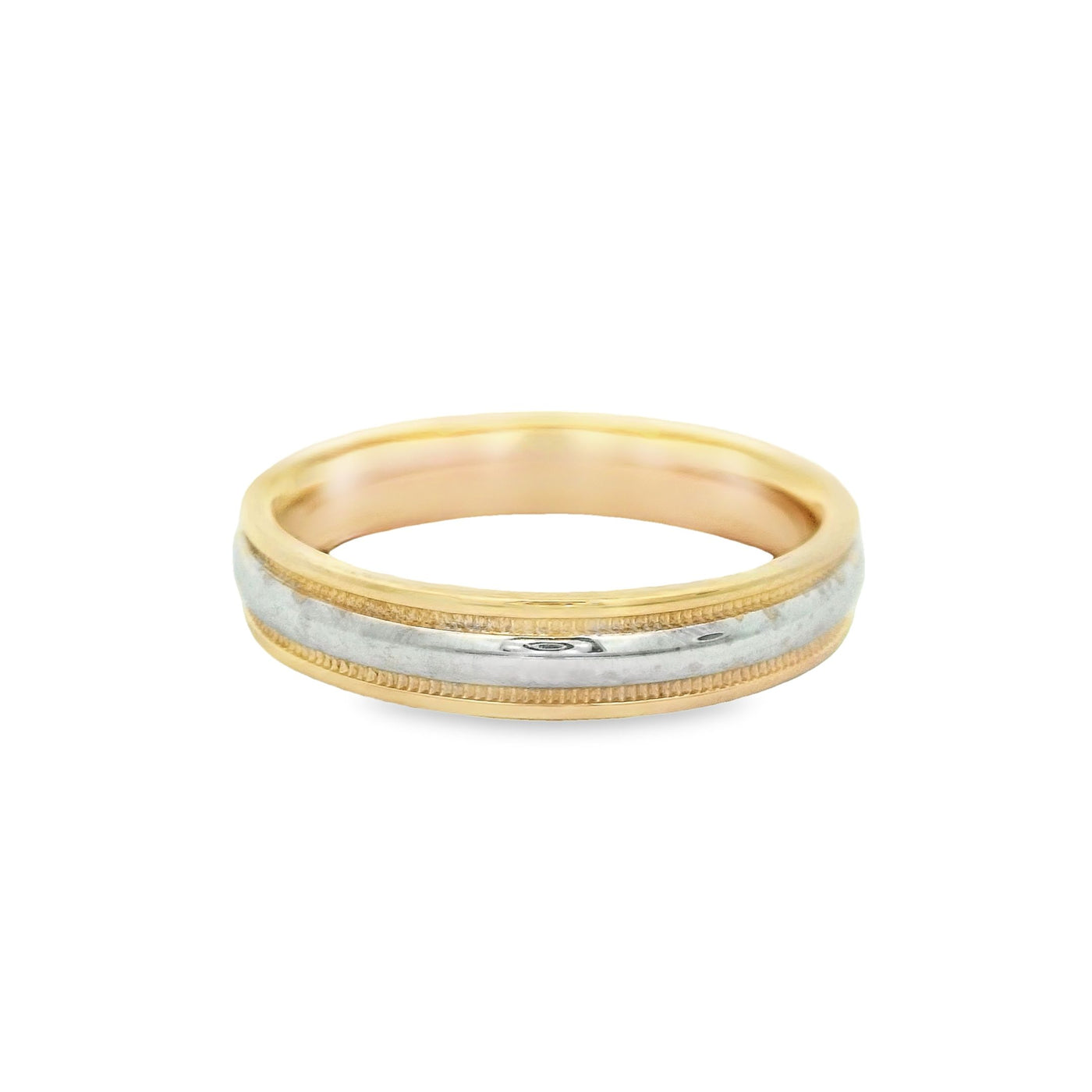 14KR Band Two-Tone Miligrain Ring