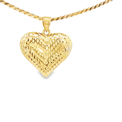 PENDENT14KP 1.3G PUFF HEART DC