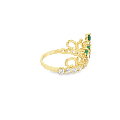 14 KARAT RING SIZE 7.5 WEIGHT: 2.7G : CZ QUINCE 15