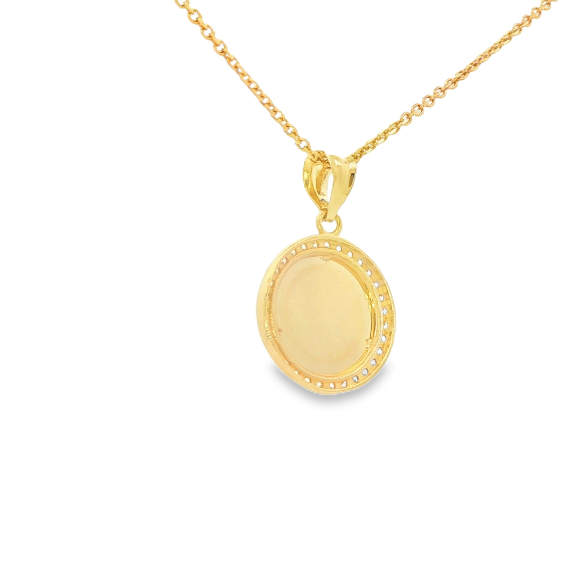 14 KARAT CHARM CZ ROUND SUNBURST  GUADALUPE