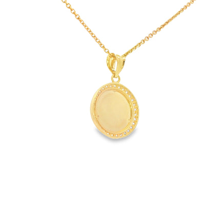 14 KARAT CHARM CZ ROUND SUNBURST  GUADALUPE