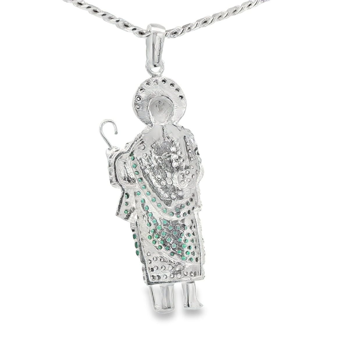 STERLING SILVER CHARM CZ ST JUDE