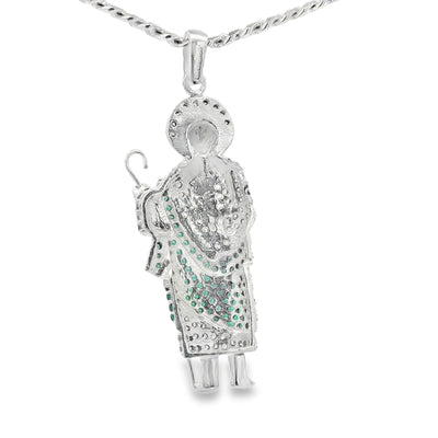STERLING SILVER CHARM CZ ST JUDE
