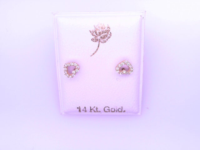 14 KARAT STUD EARRINGS WEIGHT: 0.8G : 5MM CZ CLEAR