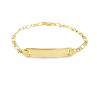 14 KARAT FIGARO BRACELET LENGTH 6 WEIGHT: 2.6G : 2